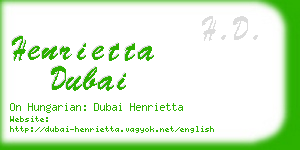 henrietta dubai business card